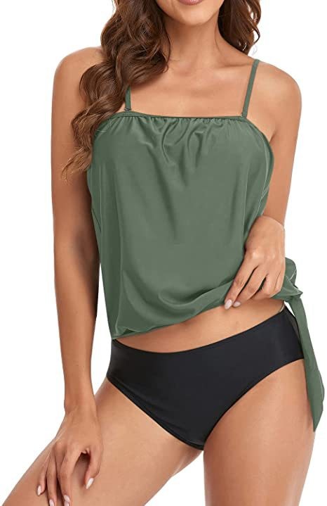 Tops - Женский танкини: кроп-топ на тонких бретелях,