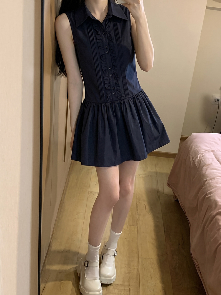 Korean Style A Line Shirt Dress - Новое летнее женское платье-рубашка в корейском