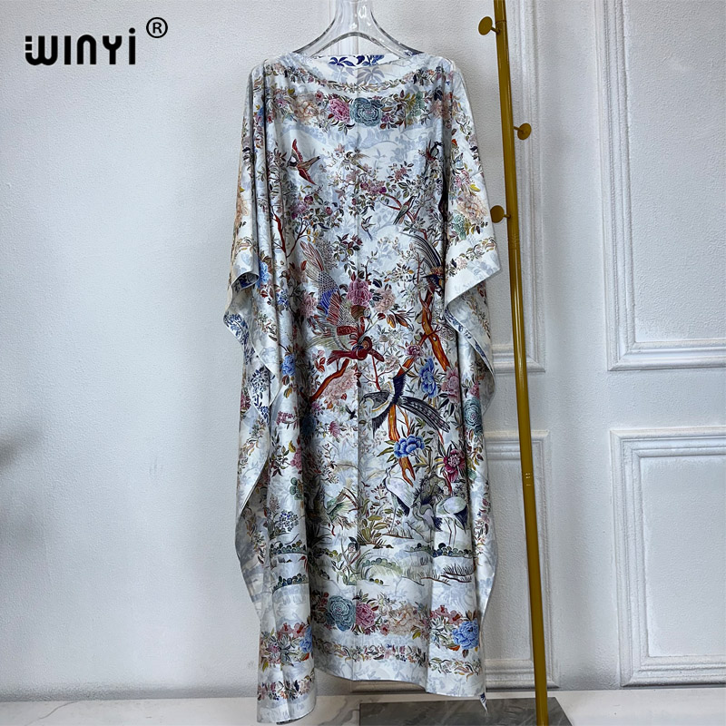 Boho Summer Beach Maxi Dress - Кафтан WINYI женский с принтом в