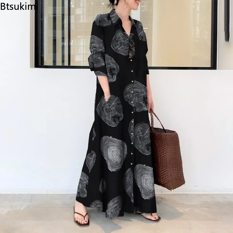 2026 женское платье-рубашка, с – обзор и цена Casual Loose Linen Shirt Dress