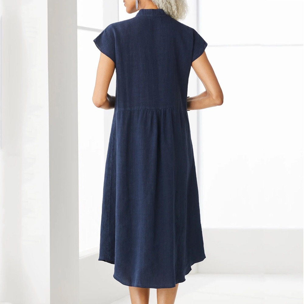 Женское повседневное черное пл – обзор и цена Casual Loose Linen Shirt Dress