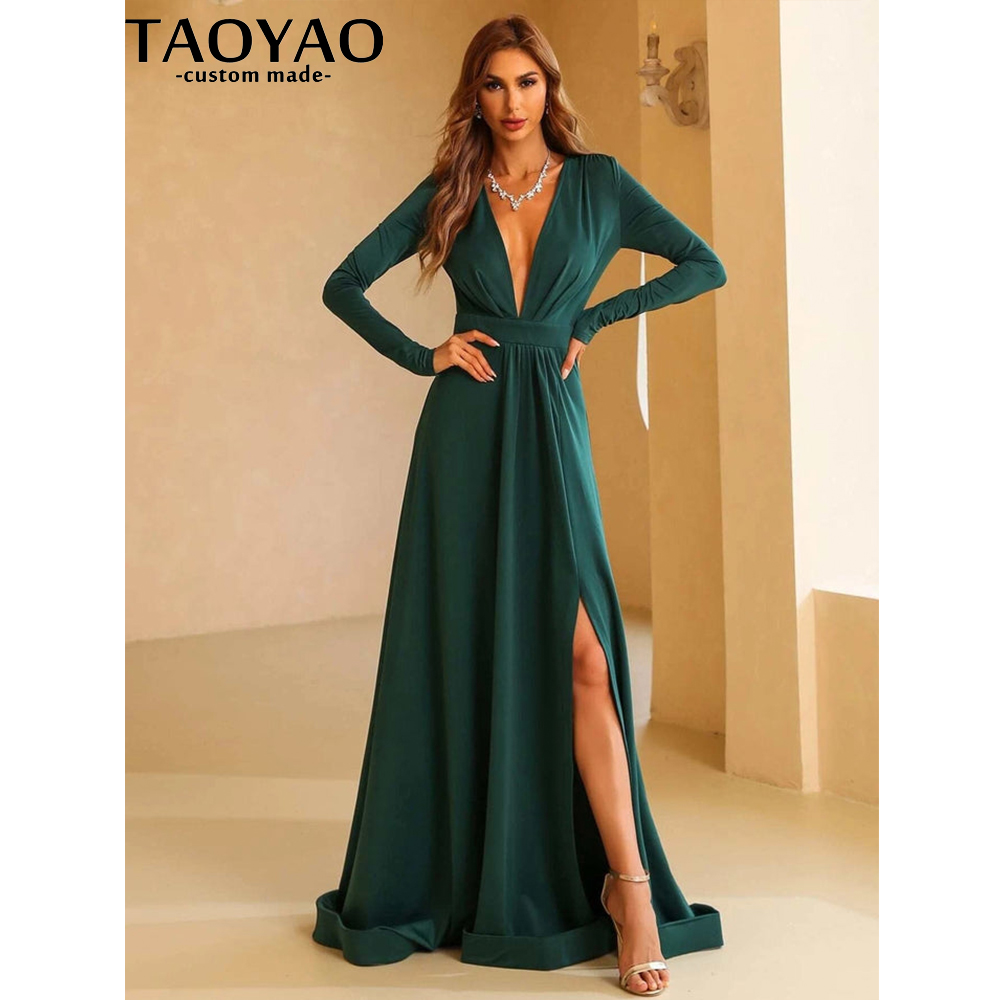 TaoYao Женские вечерние платья – обзор и цена Elegant Satin Evening Gown Split