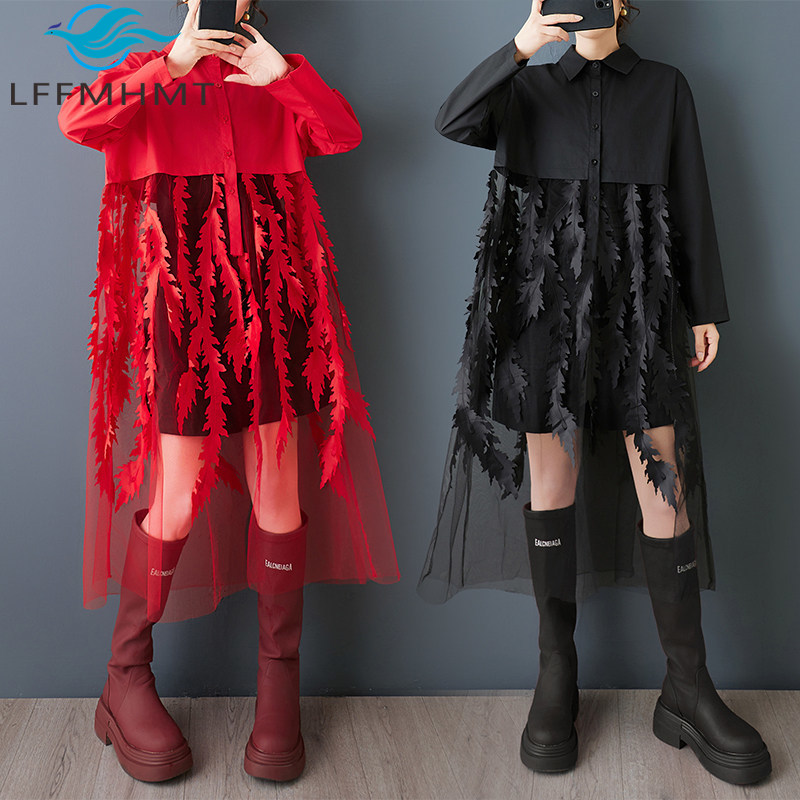 Новое весеннее свободное плать – обзор и цена Korean Style A Line Shirt Dress