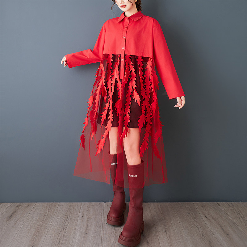 Новое весеннее свободное плать – обзор и цена Korean Style A Line Shirt Dress