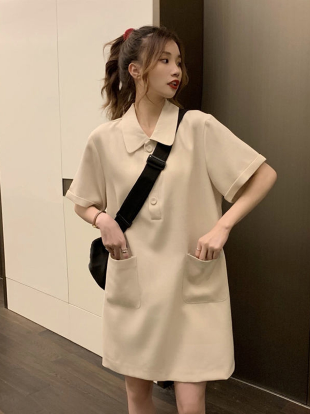Платье-рубашка А-силуэта больш – обзор и цена Korean Style A Line Shirt Dress