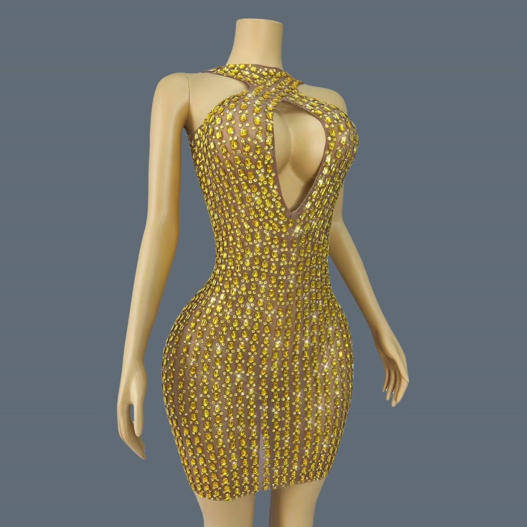 Новое сексуальное мини-платье  – обзор и цена Sparkly Rhinestone Club Party Dress