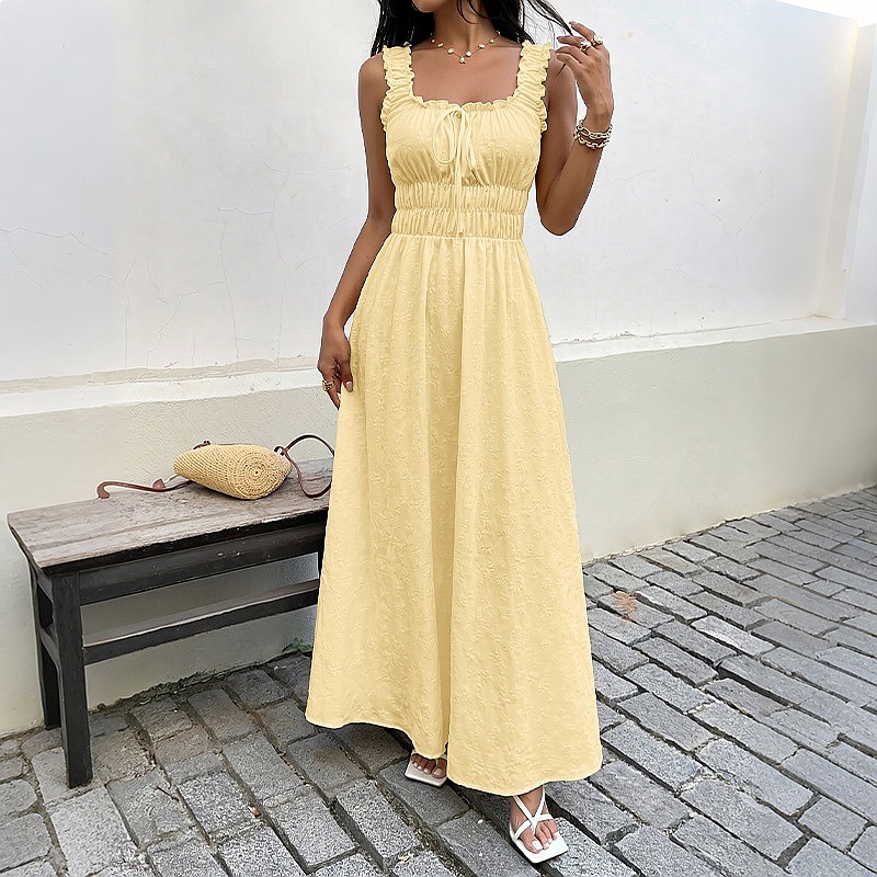 Летнее платье без рукавов с кв – обзор и цена Boho Summer Beach Maxi Dress