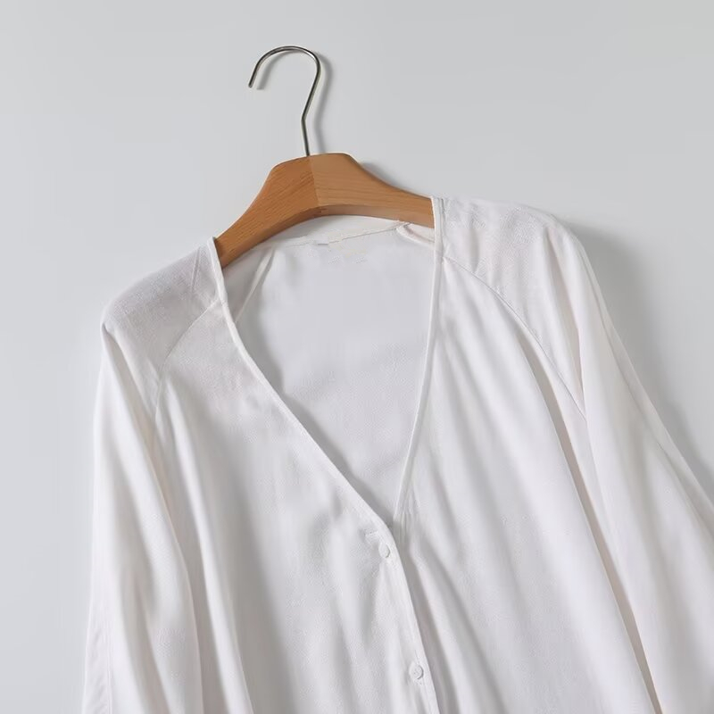 Длинная рубашка в марокканском – обзор и цена Casual Loose Linen Shirt Dress